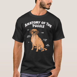 T-shirt Anatomie du Puggle Funny Carlin de l'amoureux du c
