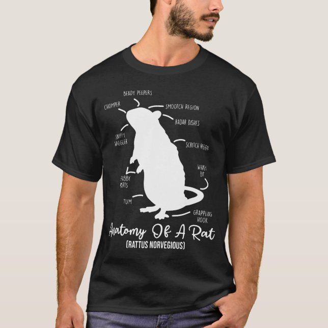 T-shirt Anatomie du Rat pour les amateurs de rat et les an (Devant)