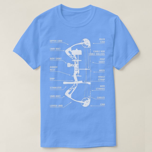 T-shirt Anatomie du tir à l'arc ChasseBowhunting (Design devant)