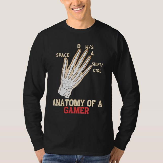 T-shirt Anatomie D'Un Amoureux Des Jeux Vidéo De Gamer (Devant)