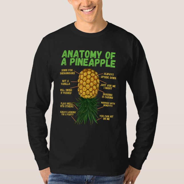 T-shirt Anatomie D'Un Ananas À L'Arrière De L'Ananas (Devant)