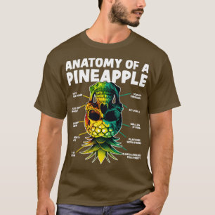T-shirt Anatomie d'un ananas à l'envers du coupage d'anana