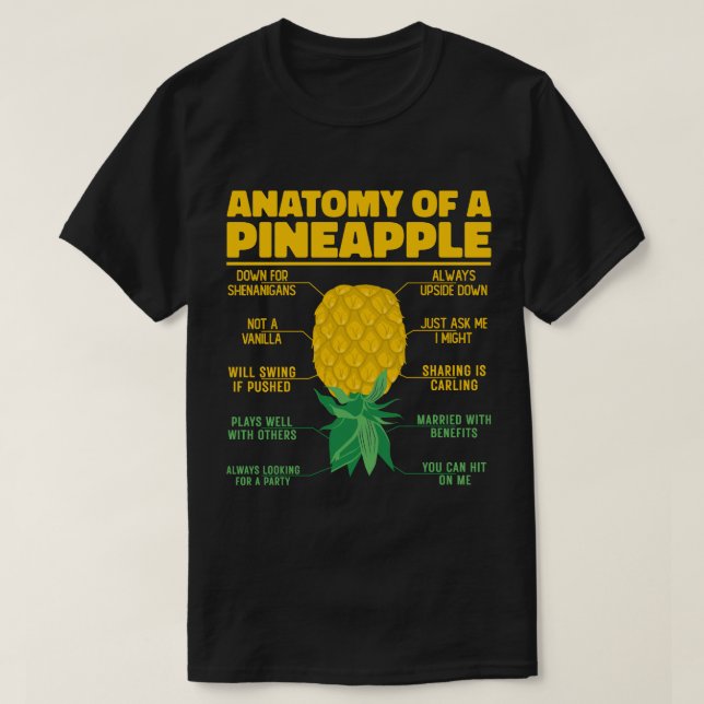 T-shirt Anatomie D'Un Ananas Drôle Amateurs D'Ananas Cool (Design devant)