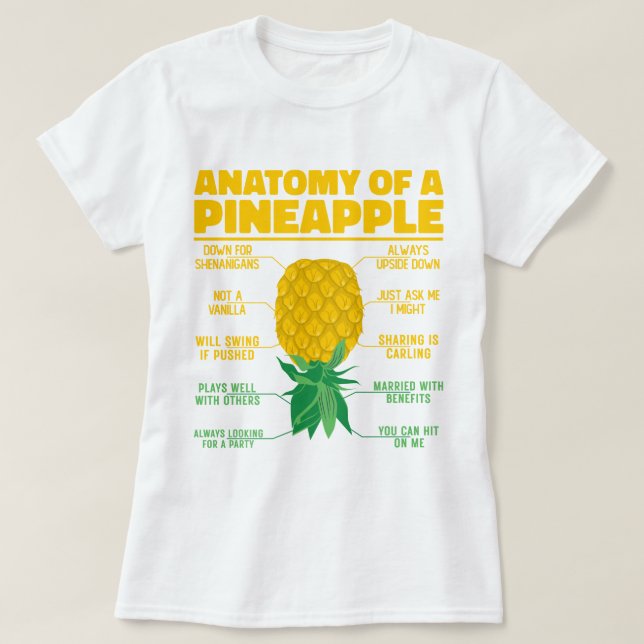 T-shirt Anatomie D'Un Ananas Drôle Amateurs D'Ananas Cool (Design devant)
