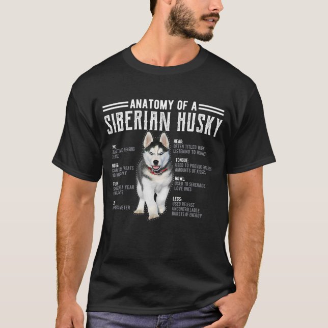 T-shirt Anatomie d'un cadeau Husky Amoureux de les chiens  (Devant)