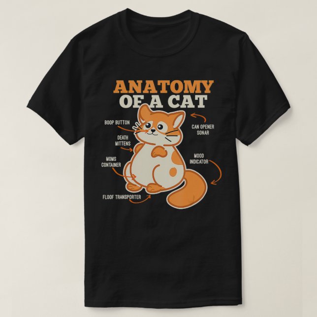 T-shirt Anatomie D'Un Chat Funny Kitten Lover Cadeau (Design devant)