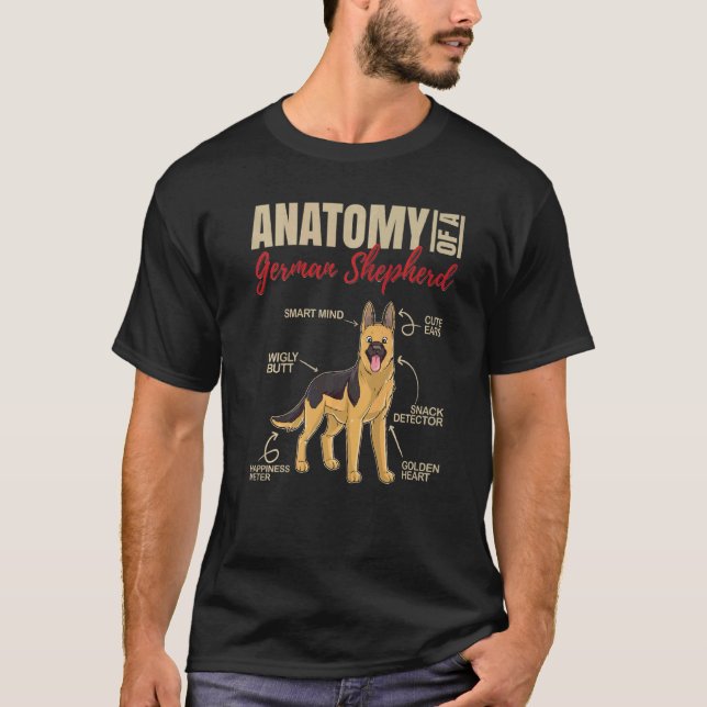 T-shirt Anatomie D'Un Chien Berger Allemand (Devant)