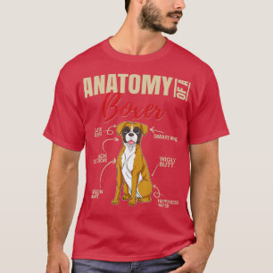 T-shirt Anatomie d'un chien de boxe amusant