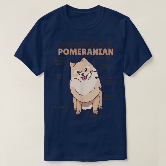 T-shirt Anatomie D'Un Chien De Cute Poméranien Drôle Pomér (Design devant)