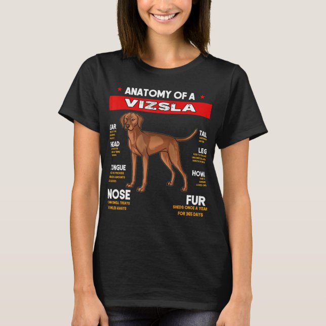 T-shirt Anatomie D'Un Chien De Vizsla Amateurs De Chemises (Devant)