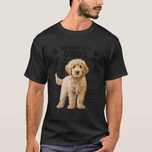 T-shirt Anatomie D'Un Chien Doodle Propriétaire Du Doodle  (Devant)