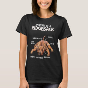 T-shirt Anatomie d'un chien Rhodesian Ridgeback Drôles de