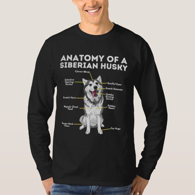 T-shirt Anatomie D'Un Chien Sibérien Husky Funny Propriéta (Devant)