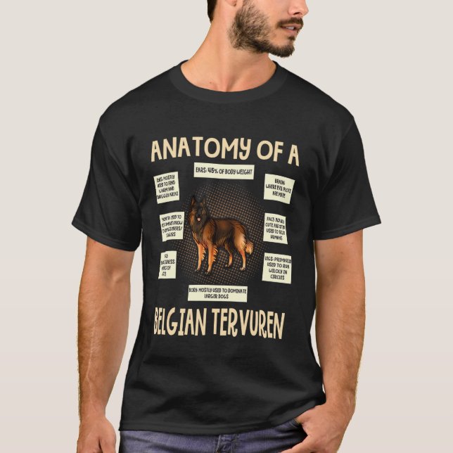 T-shirt Anatomie D'Un Chiot Tervuren Belge (Devant)