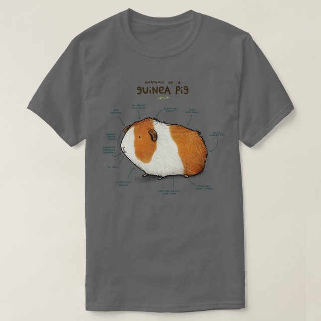 T-shirt Anatomie d'un cochon de Guinée (Design devant)