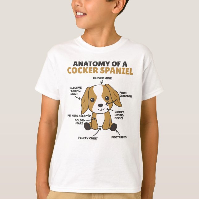 T-shirt Anatomie D'Un Cocker Spaniel Cute Chiens Chiot (Devant)