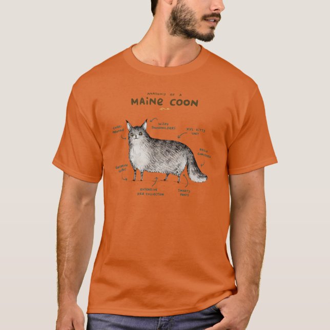 T-shirt Anatomie d'un coon du Maine (Devant)