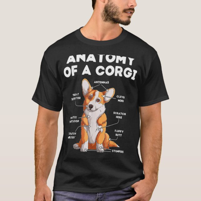T-shirt Anatomie d'un Corgi (Devant)
