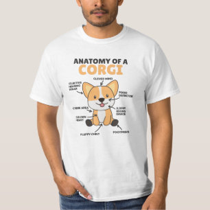 T-shirt Anatomie D'Un Corgi Chiens Mignons Chiens Drôle Ch