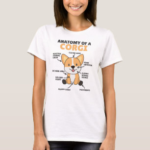 T-shirt Anatomie D'Un Corgi Chiens Mignons Chiens Drôle Ch