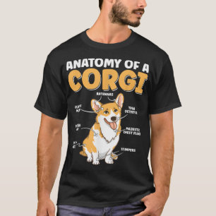 T-shirt Anatomie d'un Corgi Funny Chien Tee Cadeaux Corgi