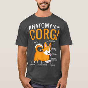 T-shirt Anatomie d'un Corgi Funny Dog Lover Puppy Corgis