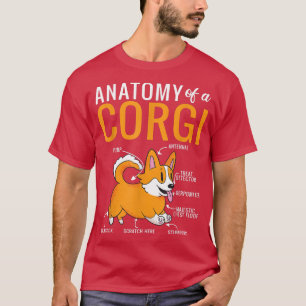 T-shirt Anatomie d'un Corgi Funny Dog Lover Puppy Corgis