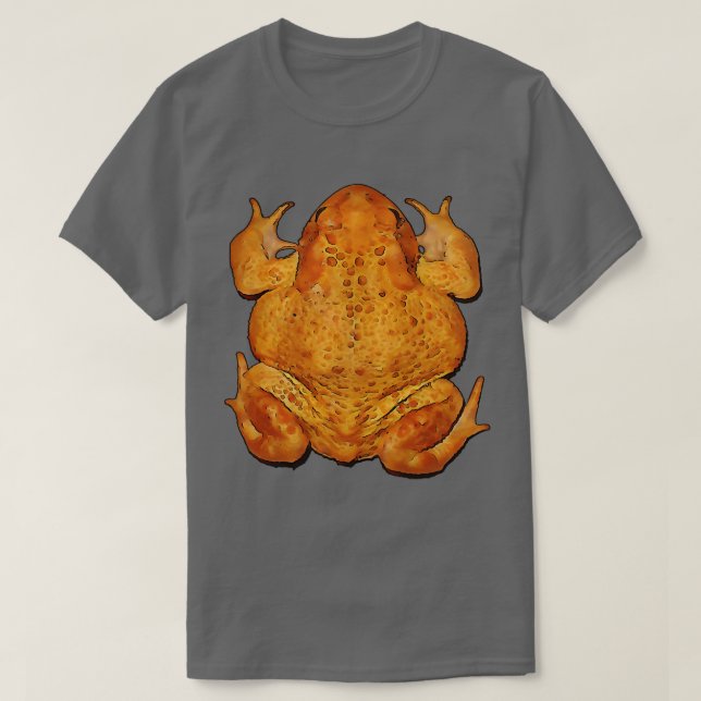 T-shirt Anatomie d'un crapaud noir Outline Art (Design devant)