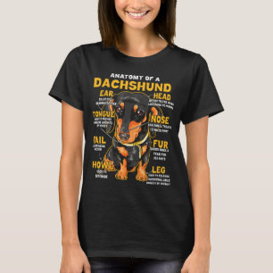 T-shirt Anatomie D'Un Dachshund Pour Un Chien Wiener