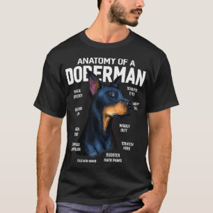 T-shirt Anatomie d'un Doberman Pinscher Chien Drôle Drôle