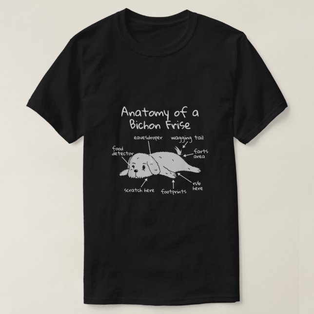 T-shirt Anatomie D'Un Don De Chien Drôle De Bichon Frise (Design devant)