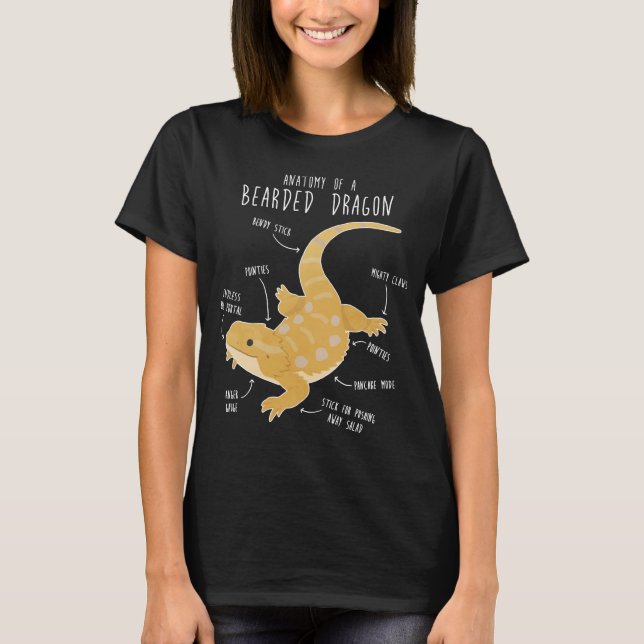 T-shirt Anatomie d'un dragon barbu (Devant)