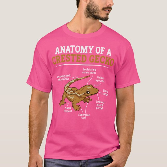 T-shirt Anatomie D'Un Gecko Cresté Eyelash Lizard Herpetol (Devant)