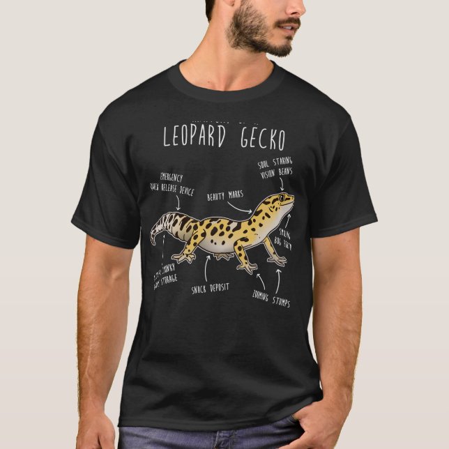T-shirt Anatomie d'un gecko léopard (Devant)
