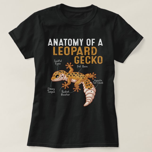 T-shirt Anatomie D'Un Gecko Léopard  (Design devant)