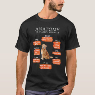 T-shirt Anatomie d'un golden retriever drôle Anatomie Rétr