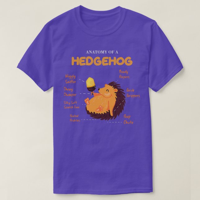 T-shirt Anatomie D'Un Hérisson Cute Animal (Design devant)