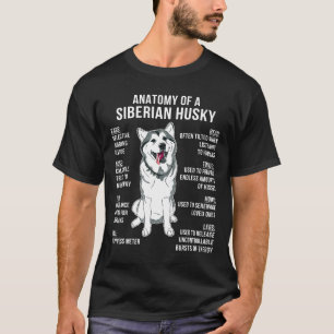 T-shirt Anatomie D'Un Husky Sibérien Dons Amusants Chien L