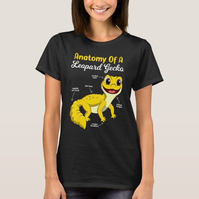 T-shirt Anatomie D'Un Léopard Gecko Minuscule Dinosaure Co (Devant)
