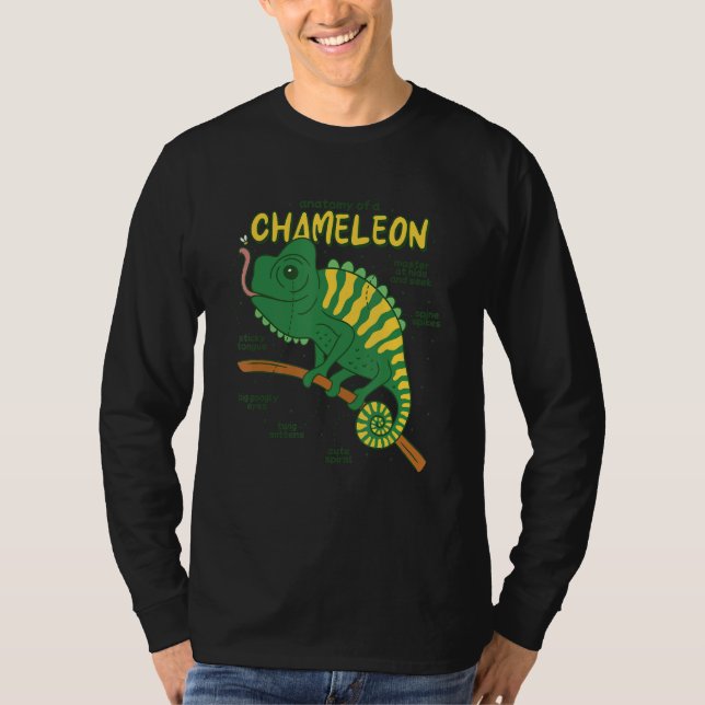 T-shirt Anatomie d'un lézard caméléon retilien (Devant)