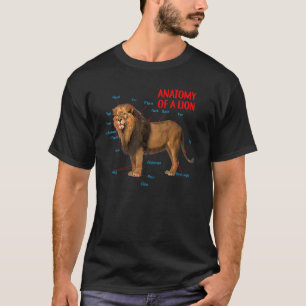 T-shirt Anatomie D'Un Lion Graphique Éducatif Lion