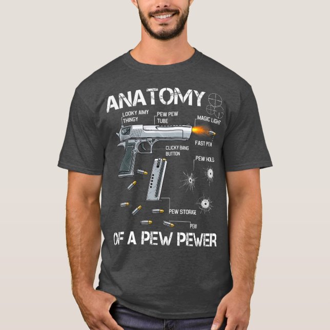T-shirt Anatomie D'Un Mème D'Amendement De Pew Pewer Ammo  (Devant)