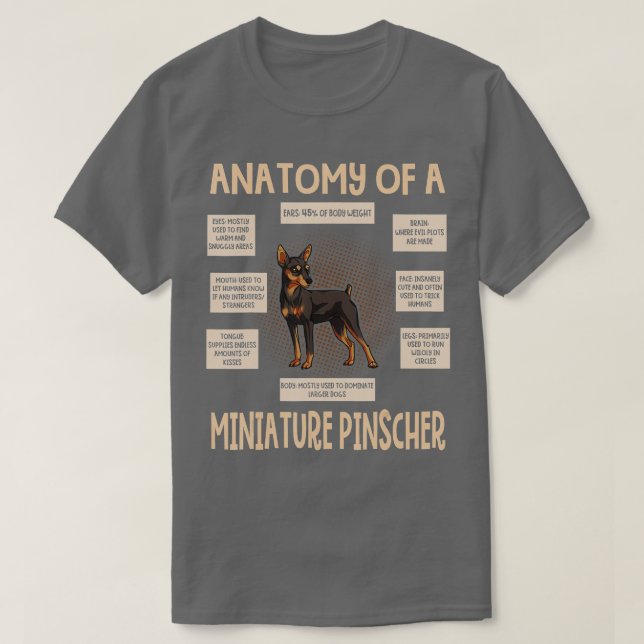 T-shirt Anatomie D'Un Miniature Pinscher Drôle Cadeau De C (Design devant)
