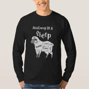 T-shirt Anatomie D'Un Mouton Cute Fil Laine Mouton Rouler 