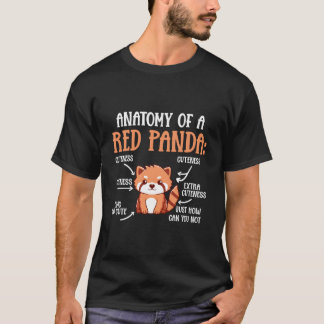 T-shirt Anatomie d'un panda roux scientifique zoologue pan