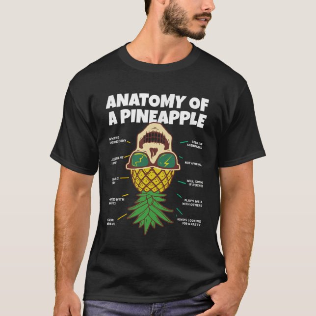 T-shirt Anatomie d'un Pineapple  Pineapple inversé Swin (Devant)
