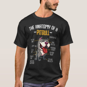 T-shirt Anatomie d'un Pitbull Drôle Mignon Chien Animal de