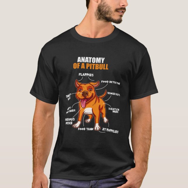 T-shirt Anatomie d'un Pitbull Stafford Bully Bulldog Pit P (Devant)