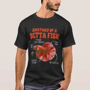 T-shirt Anatomie d'un poisson Betta drôle Siamese Fighting