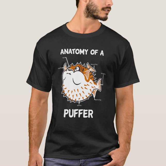 T-shirt Anatomie d'un poisson-globe drôle (Devant)